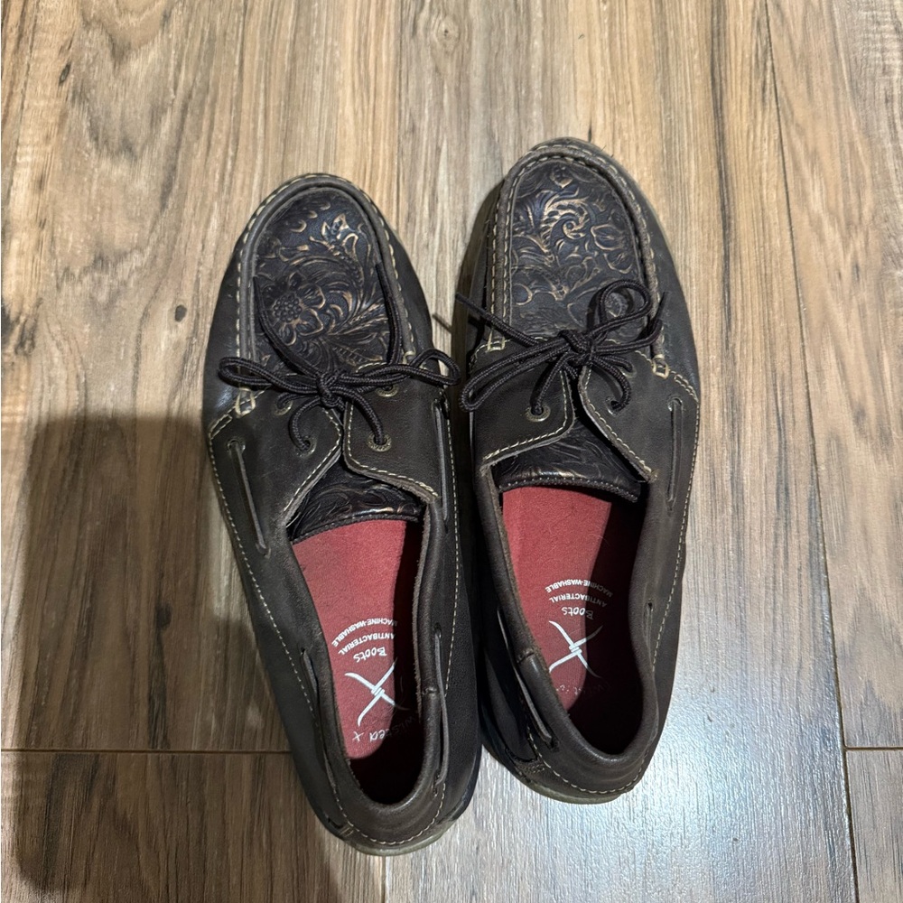 Twisted X Dark Brown Floral Loafers